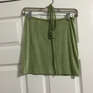 Green wrap skirt